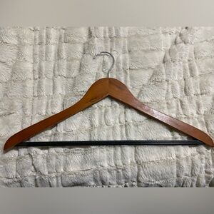 Wooden Clothes Hanger with Black Bar